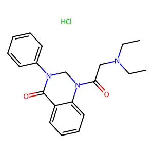 4(1H)-Quinazolinone, 2,3-dihydro-1-(diethylaminoacetyl)-3-phenyl-, hydrochloride structure