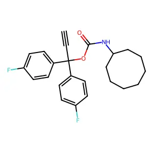 1,1-Bis(4-fluorophenyl)prop-2-yn-1-yl hydrogen cyclooctylcarbonimidate structure
