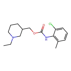 Carbanilic acid, 2-chloro-6-methyl-, (1-ethyl-3-piperidyl)methyl ester structure