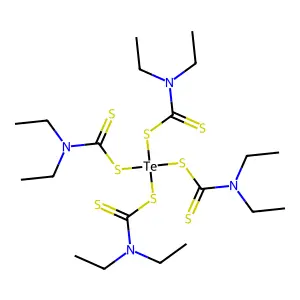 Tellurium diethyldithiocarbamate structure