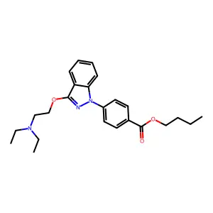 Benzoic acid, p-(3-(2-(diethylamino)ethoxy)-1H-indazol-1-yl)-, butyl ester structure