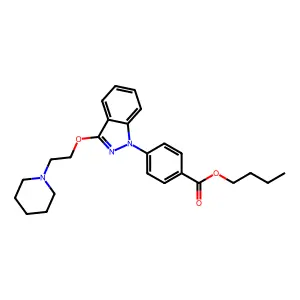 Benzoic acid, p-(3-(2-piperidinoethoxy)-1H-indazol-1-yl)-, butyl ester structure