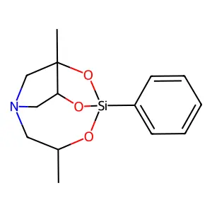 3,7-Dimethyl-1-phenyl-2,8,9-trioxa-5-aza-1-silabicyclo(3.3.3)undecane structure
