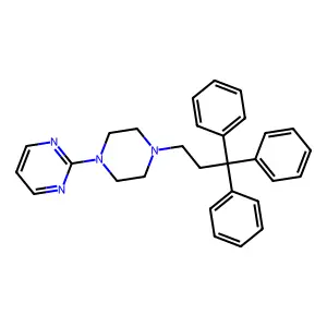 Piperazine, 1-(2-pyrimidinyl)-4-(3,3,3-triphenylpropyl)- structure