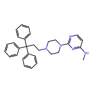 Piperazine, 1-(4-methylamino-2-pyrimidinyl)-4-(3,3,3-triphenylpropyl)- structure