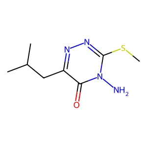 4-Amino-6-(2-methylpropyl)-3-(methylthio)-1,2,4-triazin-5(4H)-one structure