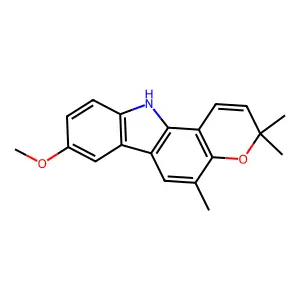 8-methoxy-3,3,5-trimethyl-11H-pyrano(3,2-a)carbazole structure