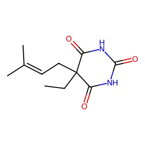 5-Ethyl-5-(3-methyl-2-buten-1-yl)-2,4,6(1H,3H,5H)-pyrimidinetrione structure