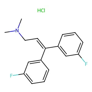 2-Propen-1-amine, 3,3-bis(m-fluorophenyl)-N,N-dimethyl-, hydrochloride structure
