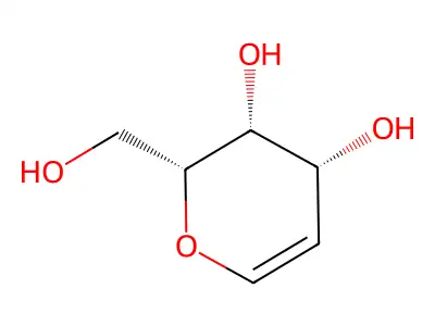 2-(hydroxymethyl)-3,4-dihydro-2H-pyran-3,4-diol structure