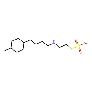 Ethanethiol, 2-(4-(4-methylcyclohexyl)butyl)amino-, hydrogen sulfate (ester) structure
