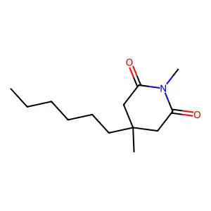 Glutarimide, N,3-dimethyl-3-hexyl- structure