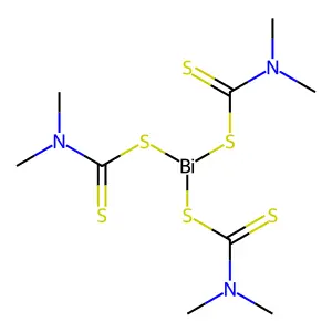 Bismuth(3+) tris(dimethylcarbamodithioate) structure