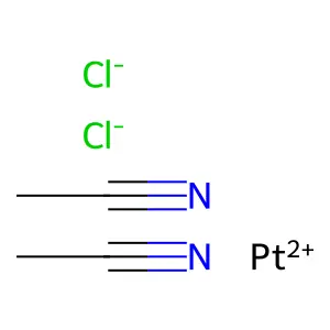 Bis(acetonitrile)dichloroplatinum structure
