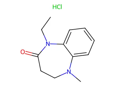 1-Ethyl-5-methyl-1,3,4,5-tetrahydro-2H-1,5-benzodiazepin-2-one hydrochloride structure