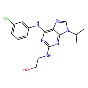 2-({6-[(3-Chlorophenyl)amino]-9-isopropyl-9H-purin-2-yl}amino)ethanol structure