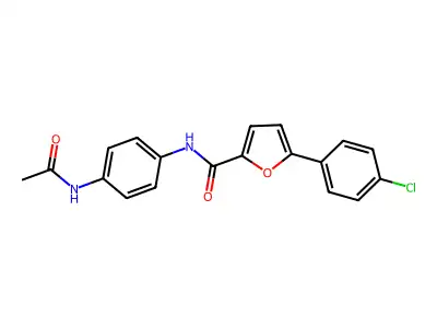 N-(4-acetamidophenyl)-5-(4-chlorophenyl)furan-2-carboxamide structure