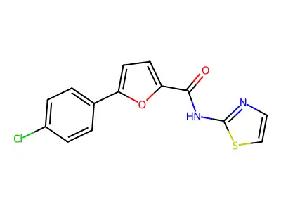 5-(4-chlorophenyl)-N-(1,3-thiazol-2-yl)furan-2-carboxamide structure