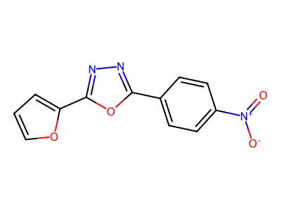 2-(Furan-2-yl)-5-(4-nitrophenyl)-1,3,4-oxadiazole structure