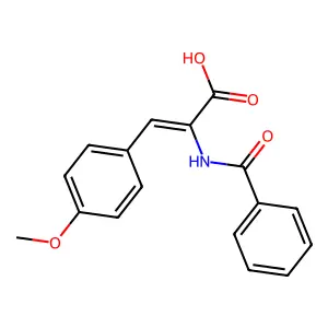 2-Benzamido-3-(4-methoxyphenyl)acrylic acid structure