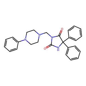 Hydantoin, 5,5-diphenyl-3-((4-phenylpiperazinyl)methyl)- structure