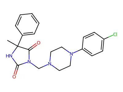 Hydantoin, 3-((4-chlorophenylpiperazinyl)methyl)-5-methyl-5-phenyl- structure