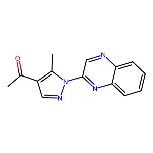 Ketone, methyl 5-methyl-1-(2-quinoxalinyl)-4-pyrazolyl structure