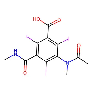 3-(Acetylmethylamino)-2,4,6-triiodo-5-[(methylamino)carbonyl]benzoic acid structure