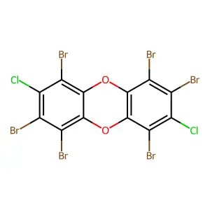 1,2,4,6,7,9-Hexabromo-3,8-dichlorodibenzo-P-dioxin structure