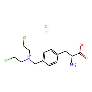 Alanine, 3-(p((bis(2-chloroethyl)amino)methyl)phenyl)-, dihydrochloride structure