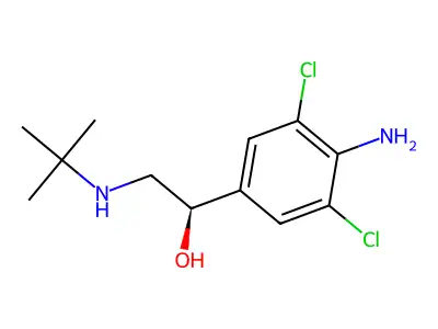 1-(4-Amino-3,5-dichlorophenyl)-2-[(tert-butyl)amino]ethan-1-ol, chloride structure