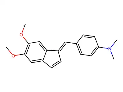 Benzenamine, 4-[(5,6-dimethoxy-1H-inden-1-ylidene)methyl]-N,N-dimethyl- structure
