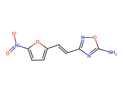 5-Amino-3-(2-(5-nitro-2-furyl)vinyl)-1,2,4-oxadiazole structure
