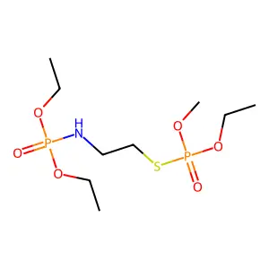 Phosphorothioic acid, O-ethyl O-methyl S-(O',O'-diethylphosphoramido)ethyl ester structure