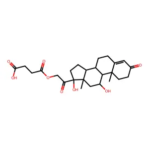 4-[(11,17-Dihydroxy-3,20-dioxopregn-4-en-21-yl)oxy]-4-oxobutanoic acid structure