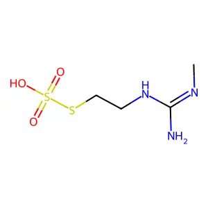 Thiosulfuric acid (H2S2O3), S-(2-((imino(methylamino)methyl)amino)ethyl) ester structure