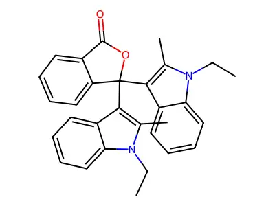 1(3H)-Isobenzofuranone, 3,3-bis(1-ethyl-2-methyl-1H-indol-3-yl)- structure