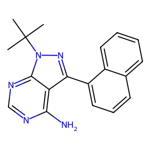 1-Tert-butyl-3-naphthalen-1-ylpyrazolo(3,4-d)pyrimidin-4-amine structure