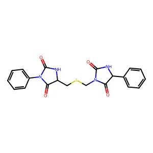Hydantoin, 5,5'-(thiodimethylene)bis(3-phenyl- structure