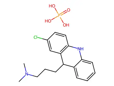 2-Chloro-9-(3-(dimethylamino)propyl)acridan phosphate structure
