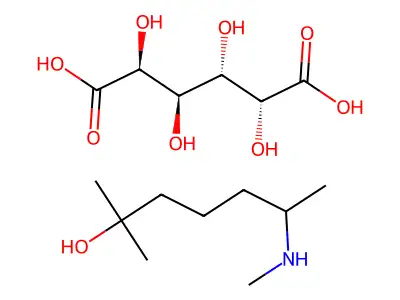 2-Methyl-6-(methylamino)heptan-2-ol--hexaric acid (1/1) structure