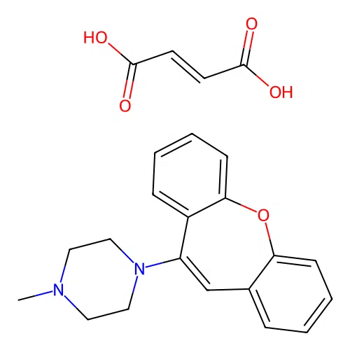 Piperazine, 1-(dibenz(b,f)oxepin-10-yl)-4-methyl-, maleate (1:1) structure