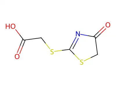 Acetic acid, 2-((4,5-dihydro-4-oxo-2-thiazolyl)thio)- structure