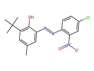Phenol, 2-[2-(4-chloro-2-nitrophenyl)diazenyl]-6-(1,1-dimethylethyl)-4-methyl- structure