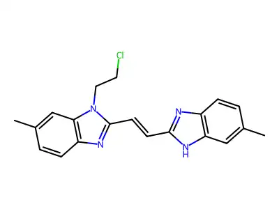 1-(2-chloroethyl)-6-methyl-2-[(E)-2-(6-methyl-1H-benzimidazo structure