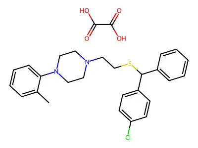 1-(2-(alpha-(p-Chlorophenyl)benzylthio)ethyl)-4-(o-tolyl)piperazine oxalate structure