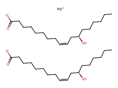 magnesium bis((12R)-12-hydroxyoctadec-9-enoate) structure