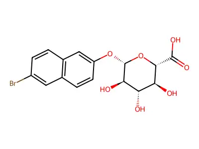6-Bromo-2-naphthalenyl beta-D-glucopyranosiduronic acid structure
