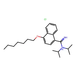 1-Naphthamidine, N,N-diisopropyl-4-heptyloxy-, monohydrochloride structure