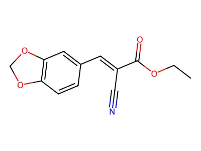Ethyl 3-(1,3-benzodioxol-5-yl)-2-cyanoprop-2-enoate structure